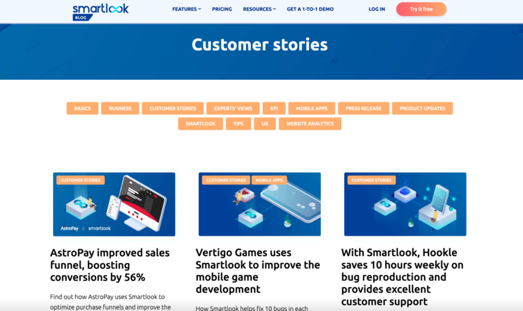 Customer stories page.